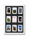 Love card game photo frame in white – personalised couples gift with 8 photos