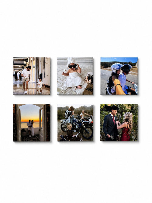 Personalised hard photo magnets set of 6 with vibrant colour printing