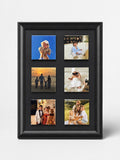 Personalised classic magnetic photo frame in black with 6 custom photos – home décor gift