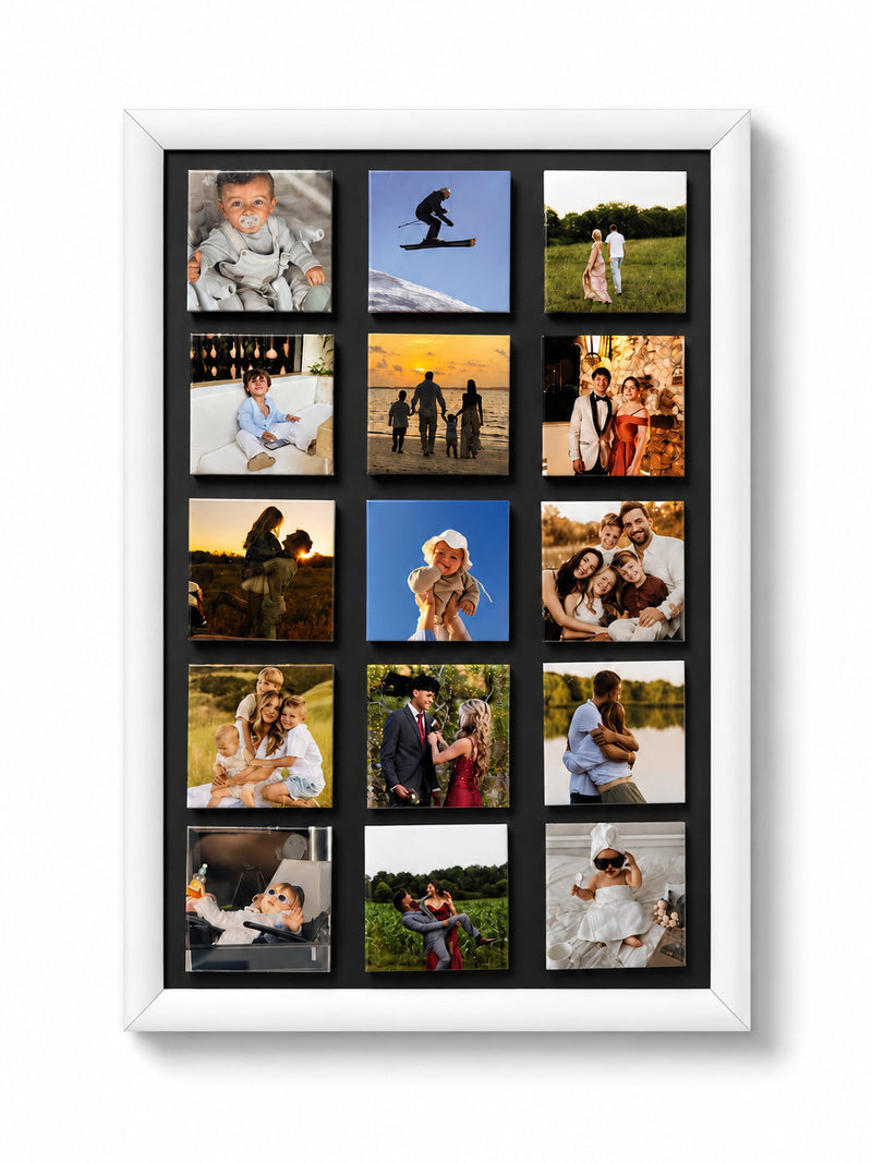 Set of 15 personalised soft photo magnets for family photos and gifts