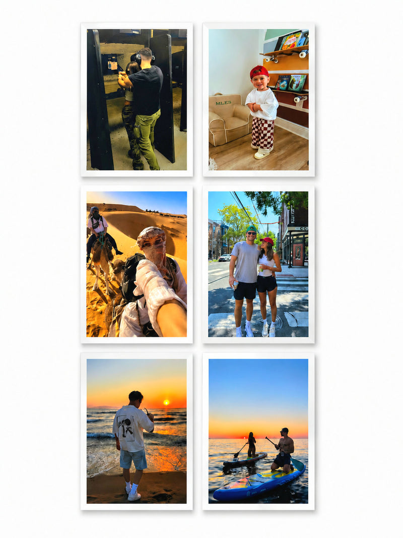 Set of 6 personalised soft photo magnets with vibrant colour printing
